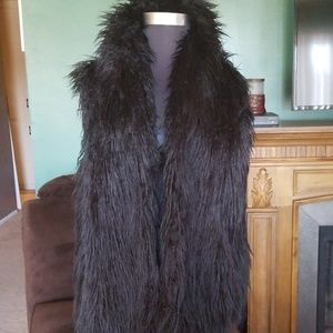 INC faux fur vest